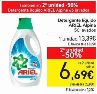 Carrefour Detergente líquido ariel alpine oferta