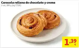 Alcampo Caracola rellena de chocolate y crema oferta