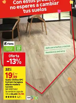 Leroy Merlin Artens suelo vinílico SPC Extrem Zaragoza efecto madera oferta