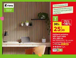 Leroy Merlin Artens palillería acústica MDF Inari roble oferta