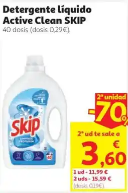 Alcampo skip detergente liquido active clean oferta