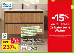 Leroy Merlin Roca mueble de baño serie Alpine oferta