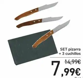 Carrefour Set pizarra + 3 cuchillos oferta