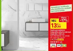 Leroy Merlin Suelo porcelánico Calacatta efecto mármol mate oferta