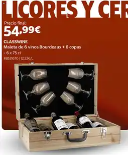 Costco Classwine maleta de 6 vinos bourdeaux + 6 copas oferta