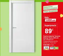Leroy Merlin Puerta interior Toronto blanca oferta