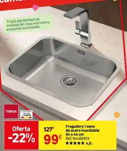 Leroy Merlin Teka fregadero 1 seno de acero inoxidable oferta