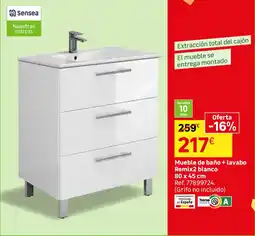Leroy Merlin Sensea mueble de baño + lavabo Remix2 blanco oferta