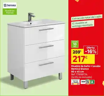 Sensea mueble de baño + lavabo Remix2 blanco