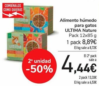 Carrefour Alimento húmedo para gatos ultima nature oferta