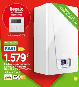 Leroy Merlin Baxi caldera de condensación gas natural Neodens iPlus 24 kW oferta
