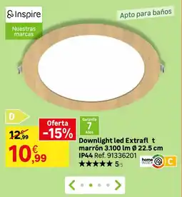 Leroy Merlin Inspire Downlight led Extrafl t marrón oferta