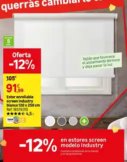 Leroy Merlin Estor enrollable screen Industry blanco oferta