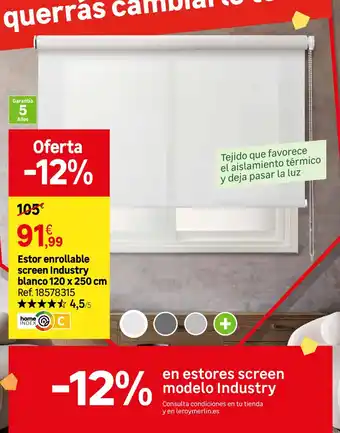 Estor enrollable screen Industry blanco