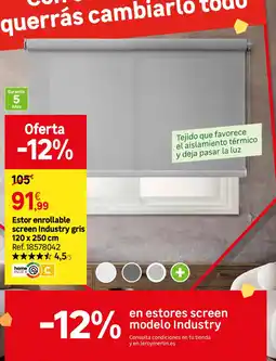 Leroy Merlin Home Index estor enrollable screen Industry gris oferta