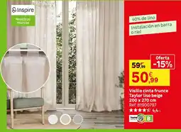 Leroy Merlin Visillo cinta frunce Taylor liso beige oferta