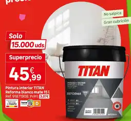 Leroy Merlin Titan pintura interior reforma blanco mate oferta