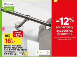 Leroy Merlin Inspire barra de acero para cortinas Design cromo oferta