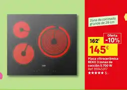 Leroy Merlin Beko placa vitrocerámica 3 zonas de cocción oferta