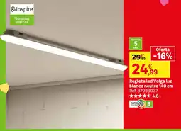 Leroy Merlin Volga regleta led luz blanco neutro oferta