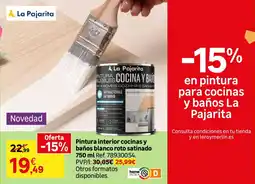 Leroy Merlin La Pajarita pintura interior cocinas y baños blanco roto satinado oferta