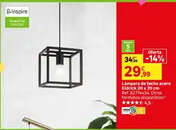 Leroy Merlin Inspire lámpara de techo acero Eldrick 20 x 20 cm oferta