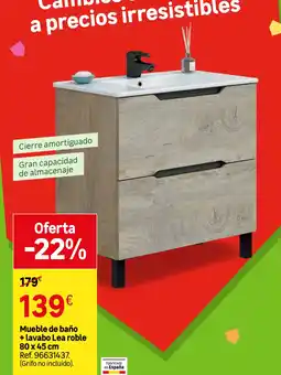 Leroy Merlin Mueble de baño + lavabo Lea roble oferta