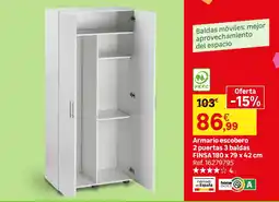 Leroy Merlin Finsa armario escobero 2 puertas 3 baldas oferta