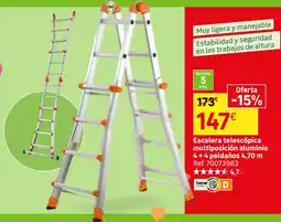 Leroy Merlin Escalera telescopica multiposicion aluminio oferta