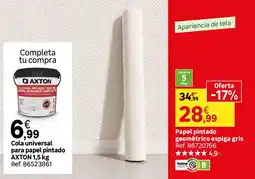 Leroy Merlin Papel pintado geométrico espiga gris oferta