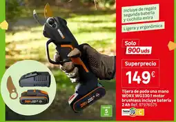 Leroy Merlin Worx tijera de poda una mano wg330.1 motor brushless oferta