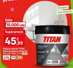 Leroy Merlin Titan pintura interior reforma blanco mate oferta