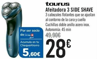 Carrefour Taurus afeitadora 3 side shave oferta