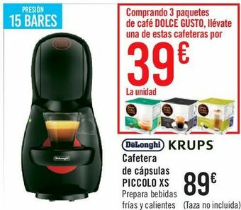 Carrefour Dëlonghi krups cafetera de cápsulas piccolo xs oferta