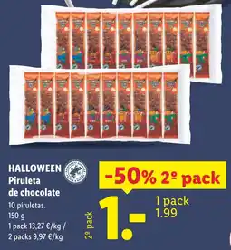 Lidl Halloween piruleta de chocolate oferta