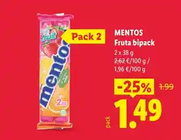 Lidl mentos fruta bipack oferta