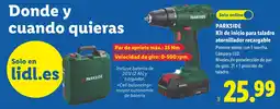 Lidl Parkside kit de inicio para taladro atornillador recargable oferta