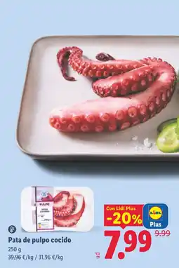 Lidl Pata de pulpo cocido oferta