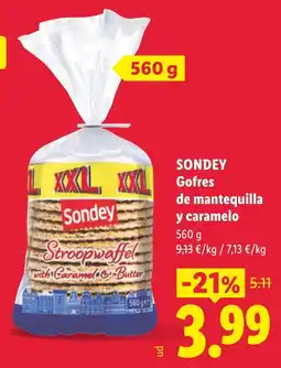 Lidl Sondey Gofres de mantequilla y caramelo oferta