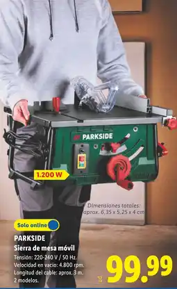 Lidl Parkside sierra de mesa móvil oferta