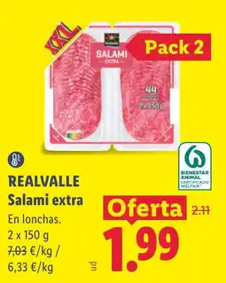Lidl Realvalle salami extra oferta