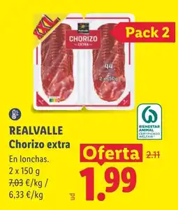 Lidl Realvalle chorizo extra oferta