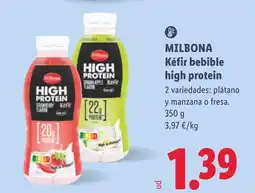 Lidl Milbona kéfir bebible high protein oferta