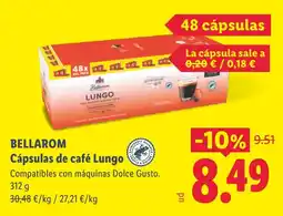 Lidl Bellarom cápsulas de café Lungo oferta