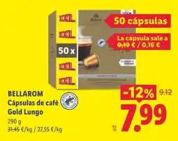 Lidl Bellarom cápsulas de café gold lungo oferta