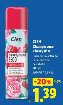 Lidl Cien champú seco cherry kiss oferta