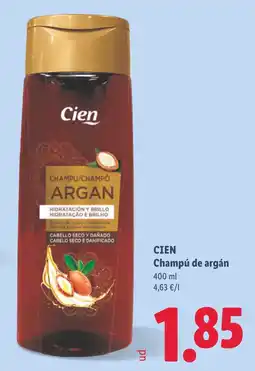 Lidl Cien champú de argán oferta