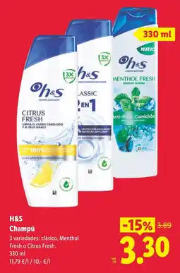 Lidl H&S Champú oferta