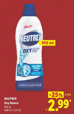 Lidl Neutrex oxy blanco oferta