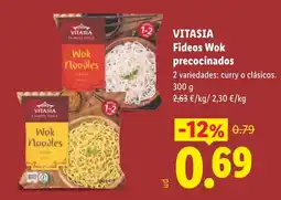 Lidl Vitasia fideos wok precocinados oferta